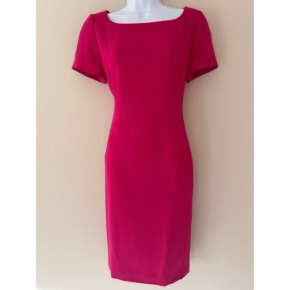 Vintage Louis Feraud Womens Wool Dress Size 6 Pink Career Office Classic Pink